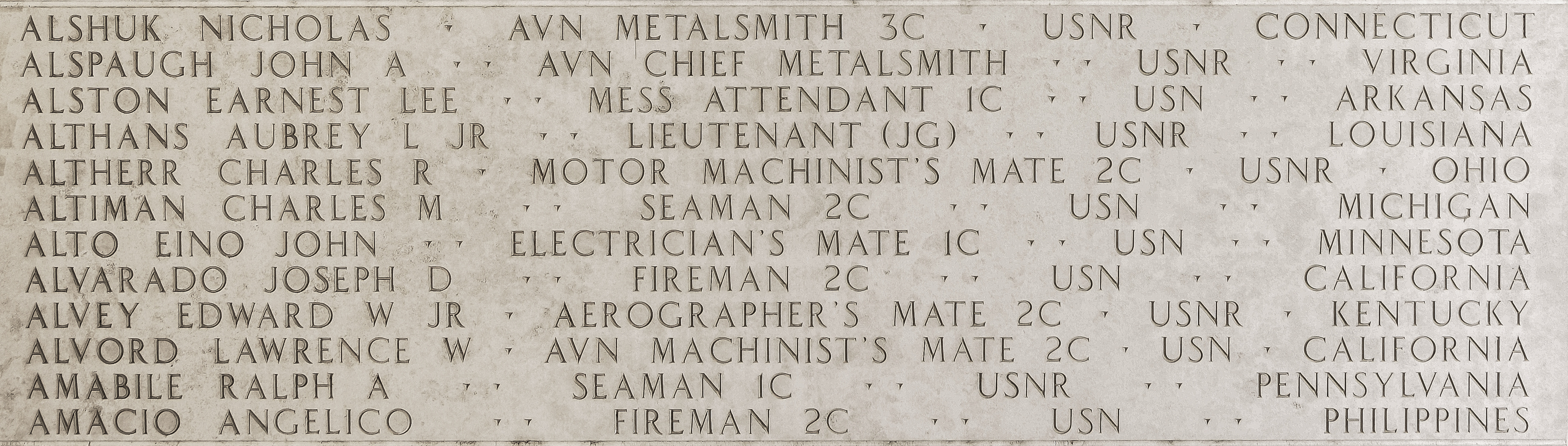 Charles M. Altiman, Seaman Second Class